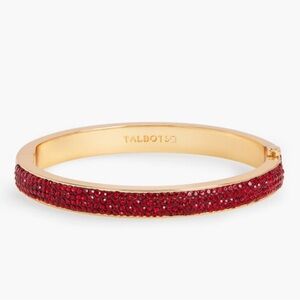 TALBOTS, Skinny Colorful Rhinestone Ruby Red Hinged Magnetic Bangle Bracelet NWT